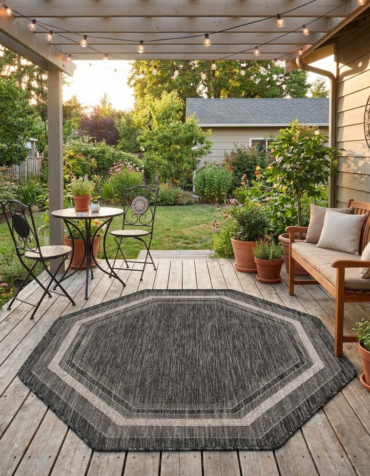 5' 3 x 5' 3 Easy-Clean Border Indoor / Outdoor...