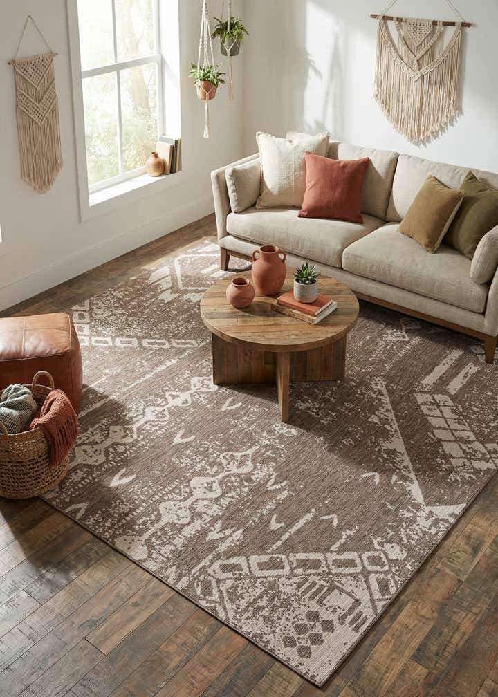 13' x 13' Easy-Clean Bohemian Indoor / Outdoor Square Rug