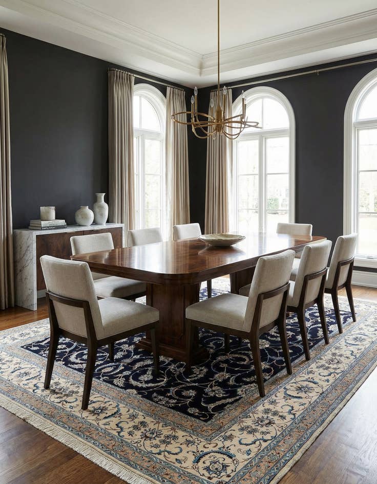 Detail image of 8' 1 x 8' 3  Hand Knotted Nain Rug