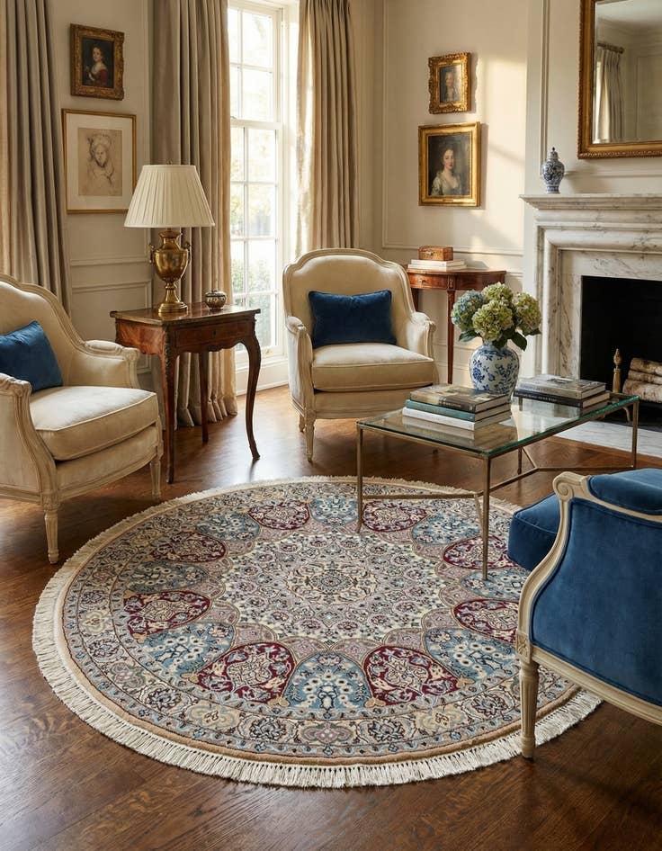 Detail image of  4' 11 x 4' 11 Nain Round Rug