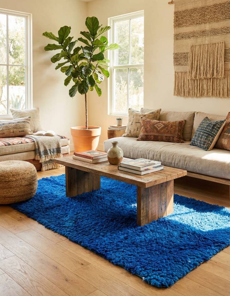 Detail image of 3' x 6'  Hand Knotted Moroccan Wool Runner Rug