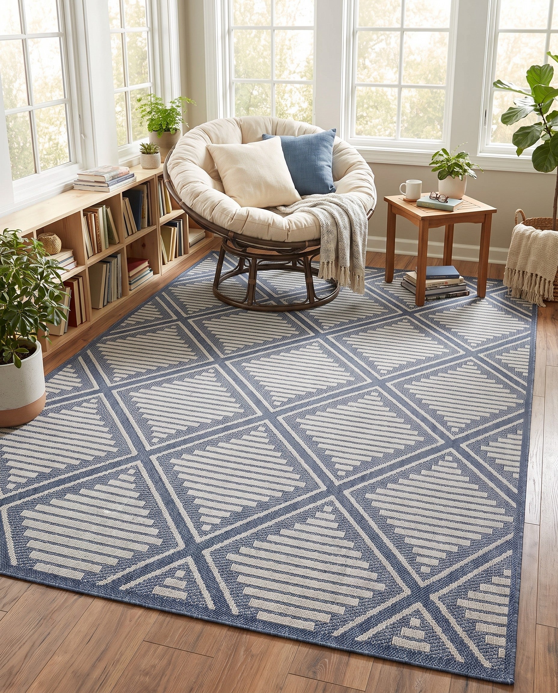 9' x 12' Easy-Clean Trellis Indoor / Outdoor Rug
