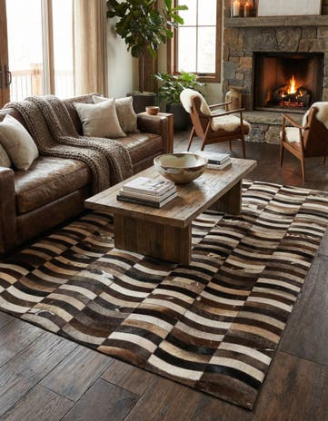 5' 1 x 7' 10 Cowhide - Patchwork Rug