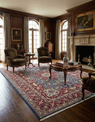 9' 8 x 13' 1 Hand Knotted Kashmar Persian Wool Rug