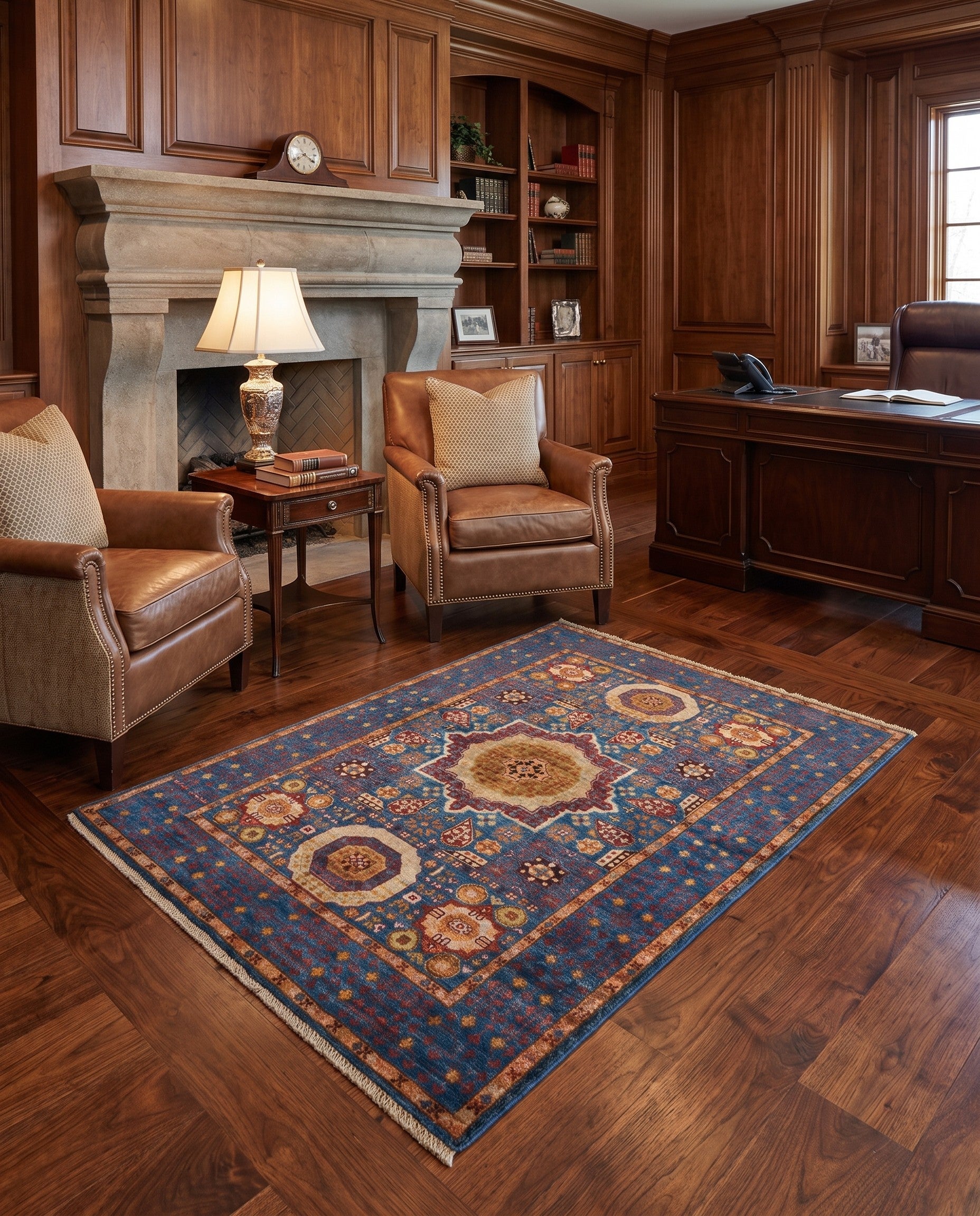 3' 5 x 4' 11 Hand Knotted Mamluk Ziegler Rug