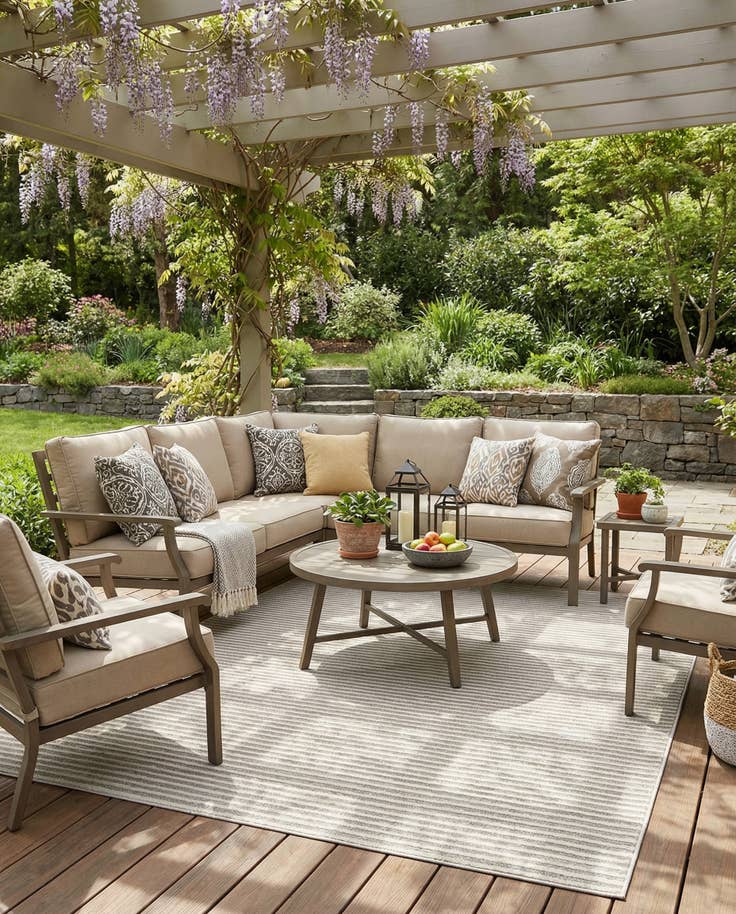 Detail image of 9' x 12' Easy-Clean Sabrina Soto Indoor / Outdoor Rug