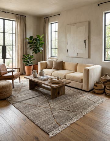 5' 7 x 8' 3 Hand Knotted Moroccan Wool Rug