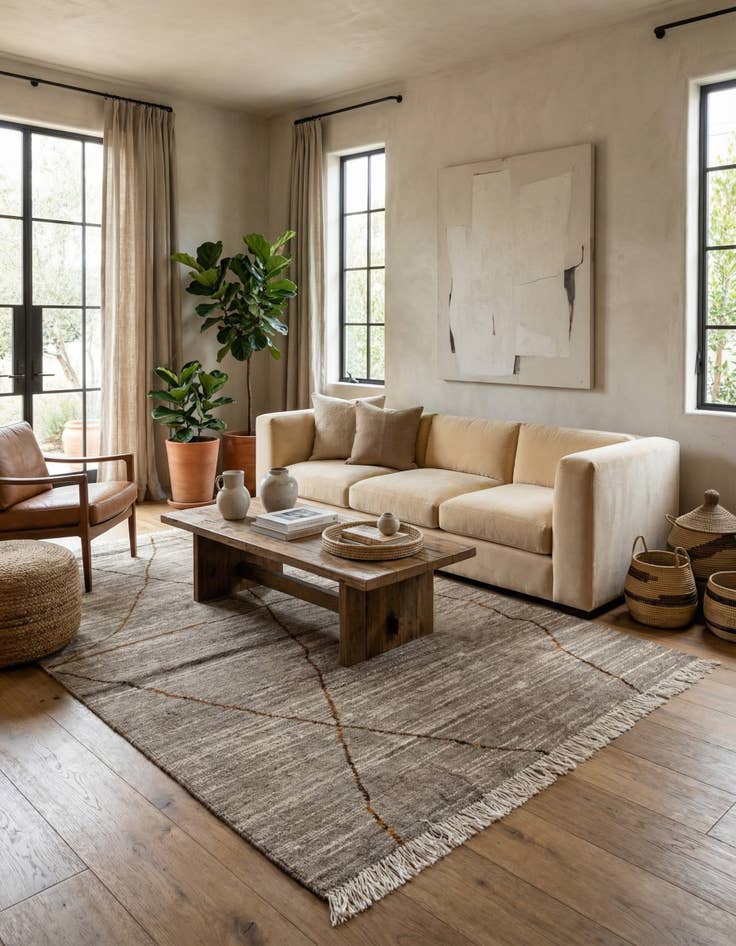 Detail image of 5' 7 x 8' 3  Hand Knotted Moroccan Wool Rug