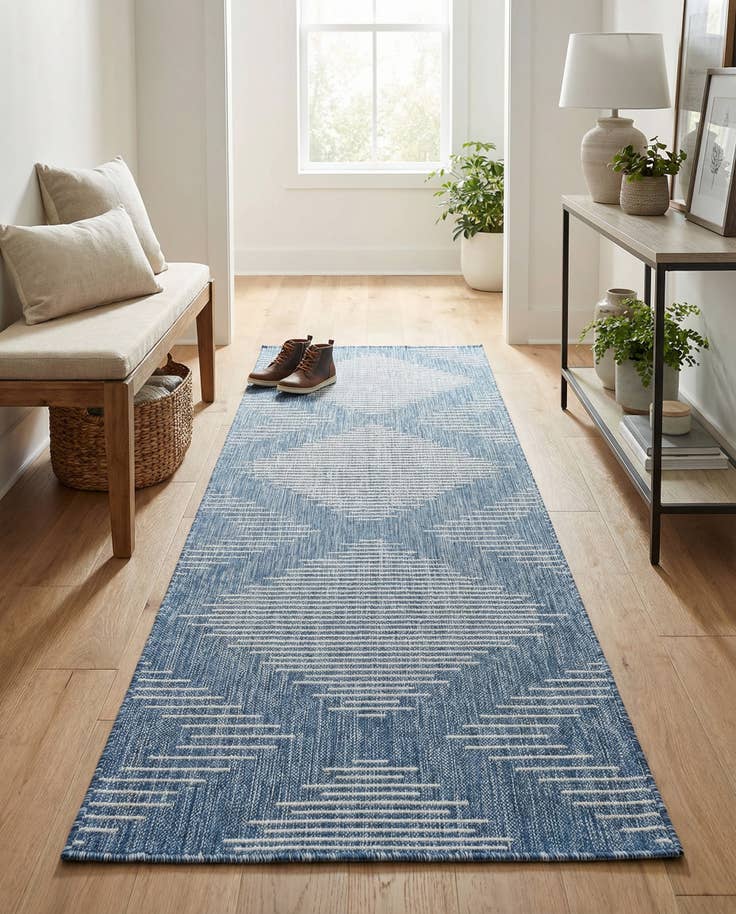 Detail image of 2' x 8' Easy-Clean Modern Indoor / Outdoor Runner Rug