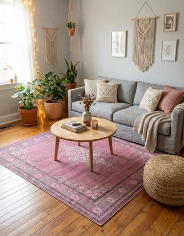 Pink Alexis Square Rug