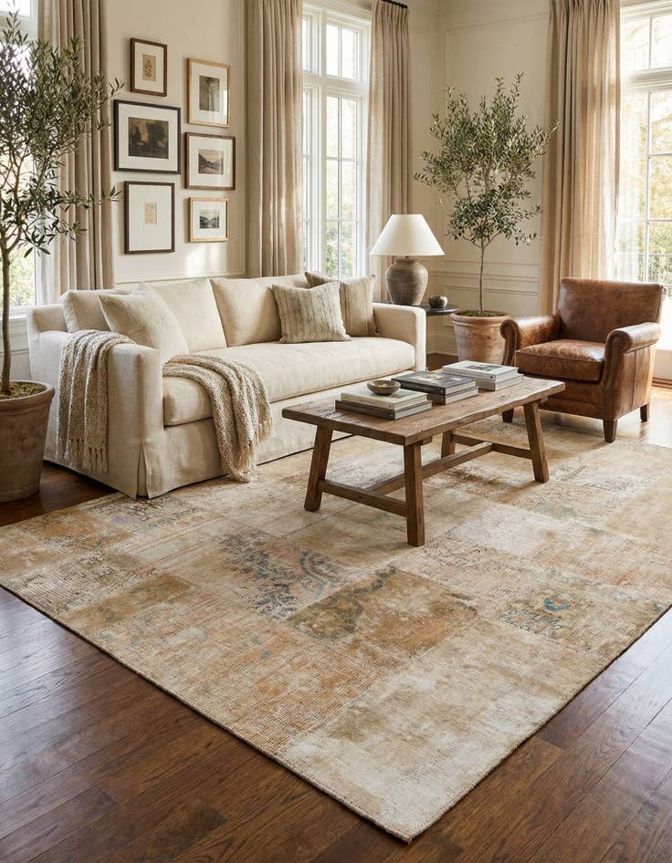 Detail image of 5' 4 x 7' 10  Hand Knotted Ultra Vintage Persian Wool Rug