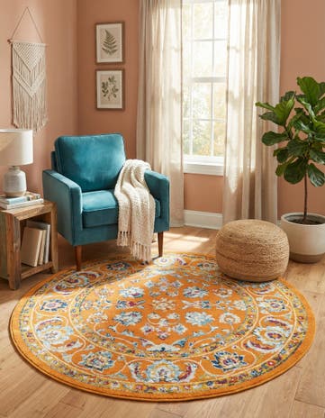 Orange Aurelia Round Rug