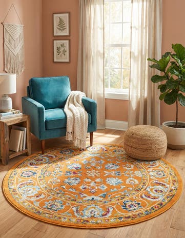 Orange Aurelia Round Rug