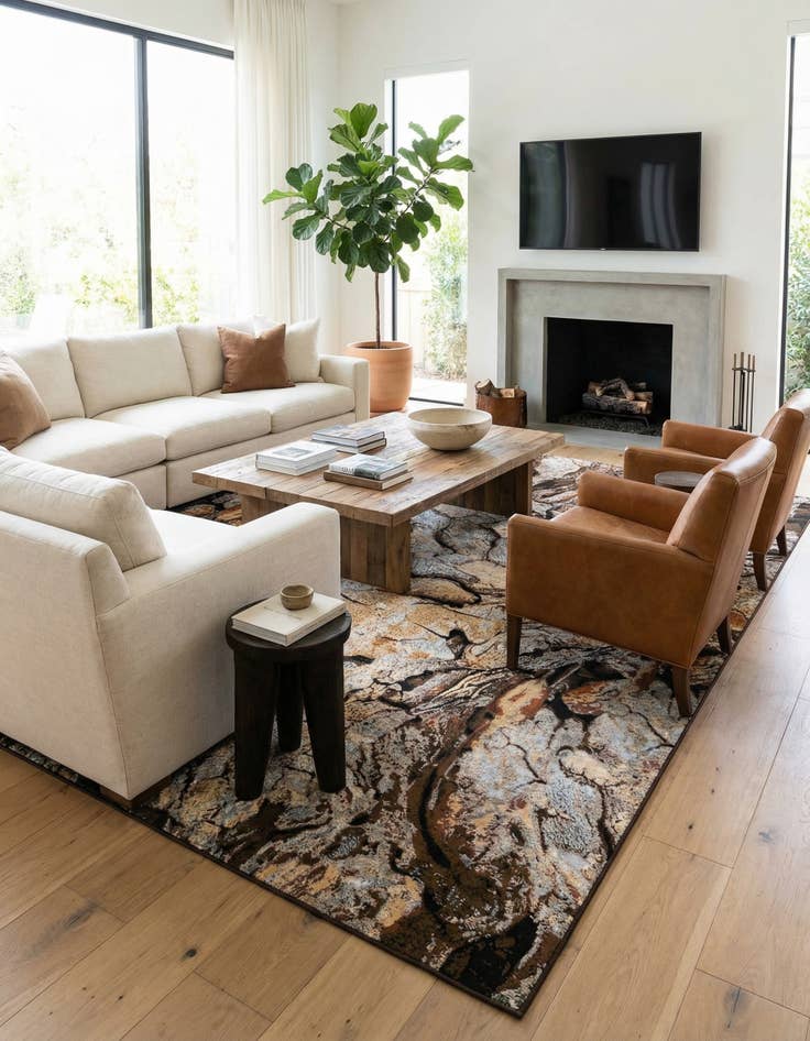 Detail image of  10' x 14'  Washable Modern Indoor / Outdoor Rug