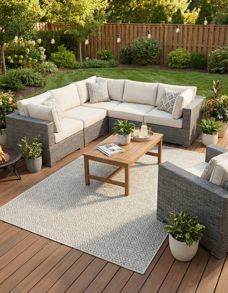 Detail image of 9' x 12' Easy-Clean Jill Zarin Costa Rica Indoor / Outdoor Rug