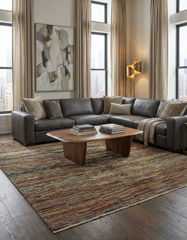 Detail image of  5' 5 x 7' 9  Hand Knotted Modern Ziegler Wool Rug