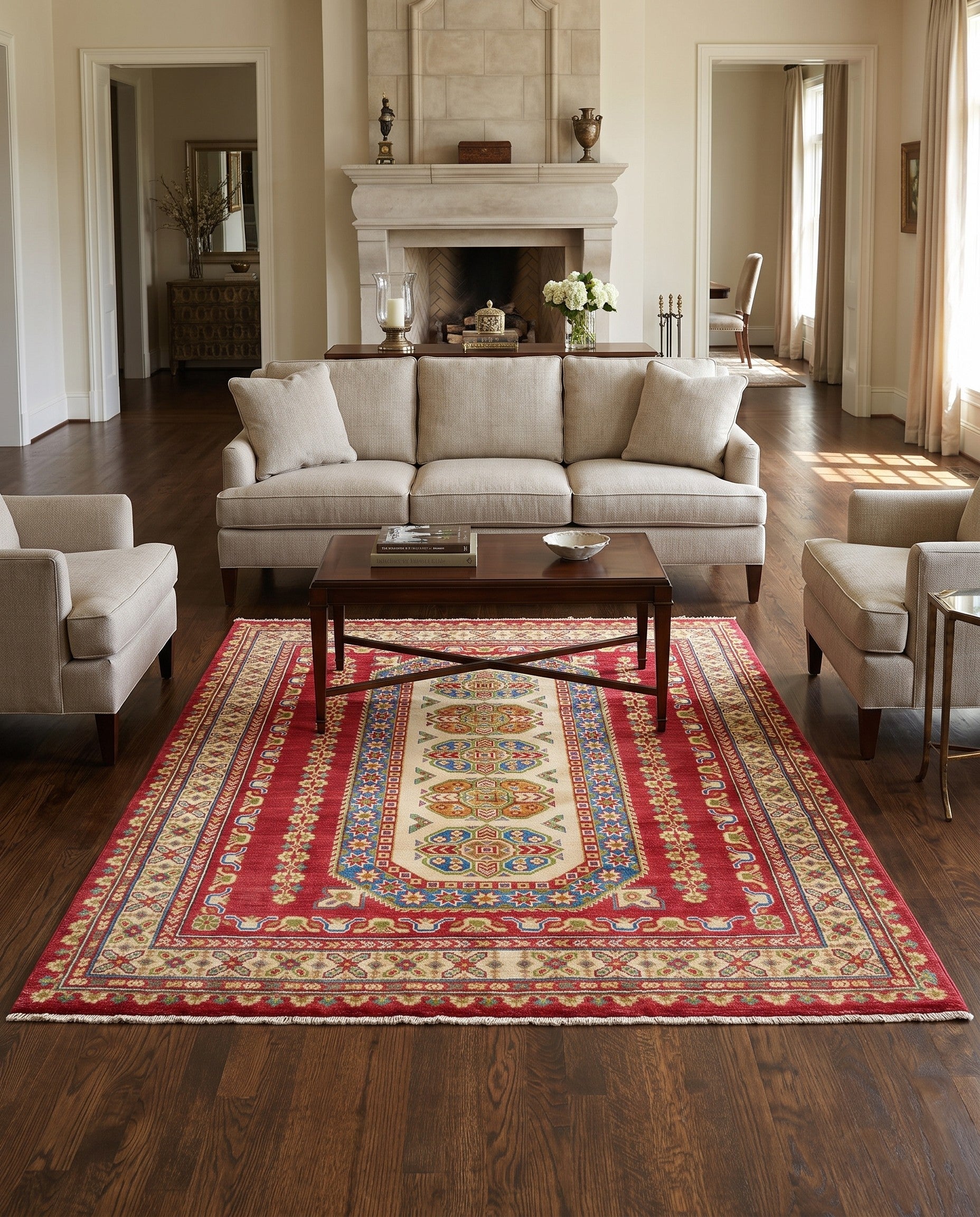 5' x 6' 11 Hand Knotted Kazak Rug