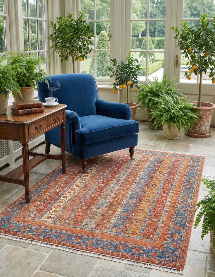 Detail image of  5' x 6' 6  Hand Knotted Ariana Ziegler Rug