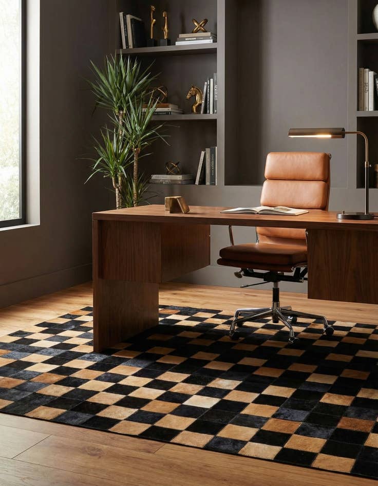 Detail image of 5' x 7' 11 Cowhide - Patchwork Rug