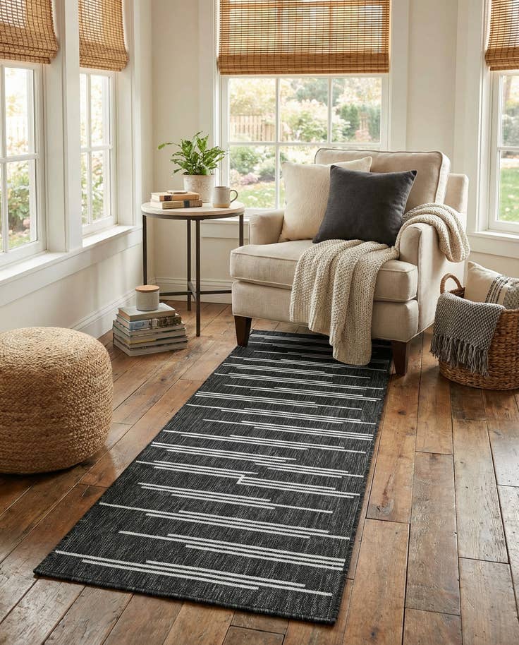 Detail image of 2' x 8' Easy-Clean Modern Indoor / Outdoor Runner Rug