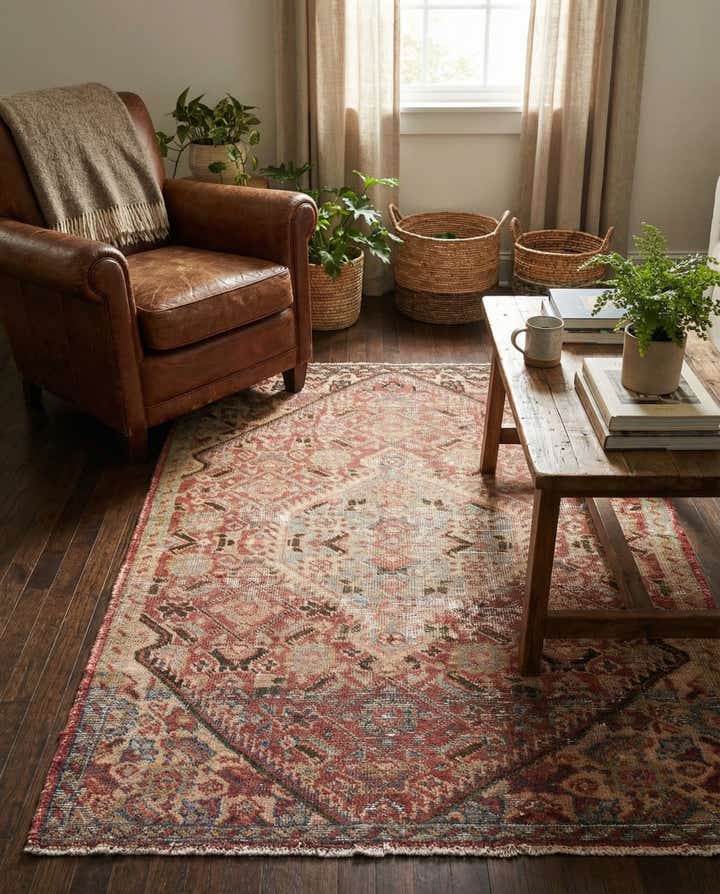 3' 4 x 4' 9 Hand Knotted Ultra Vintage Persian Wool Rug