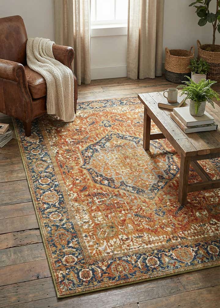 4' x 6' Easy-Clean Traditional Indoor / Outdoor Rug