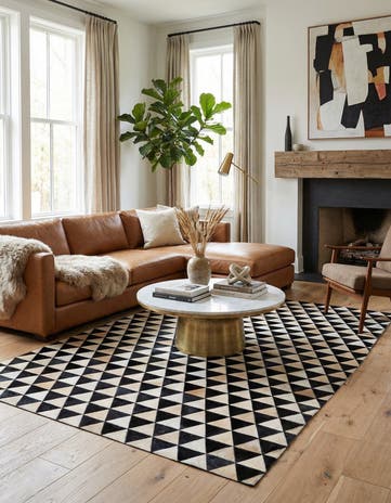 5' 1 x 8' 2 Cowhide Stocks Rug