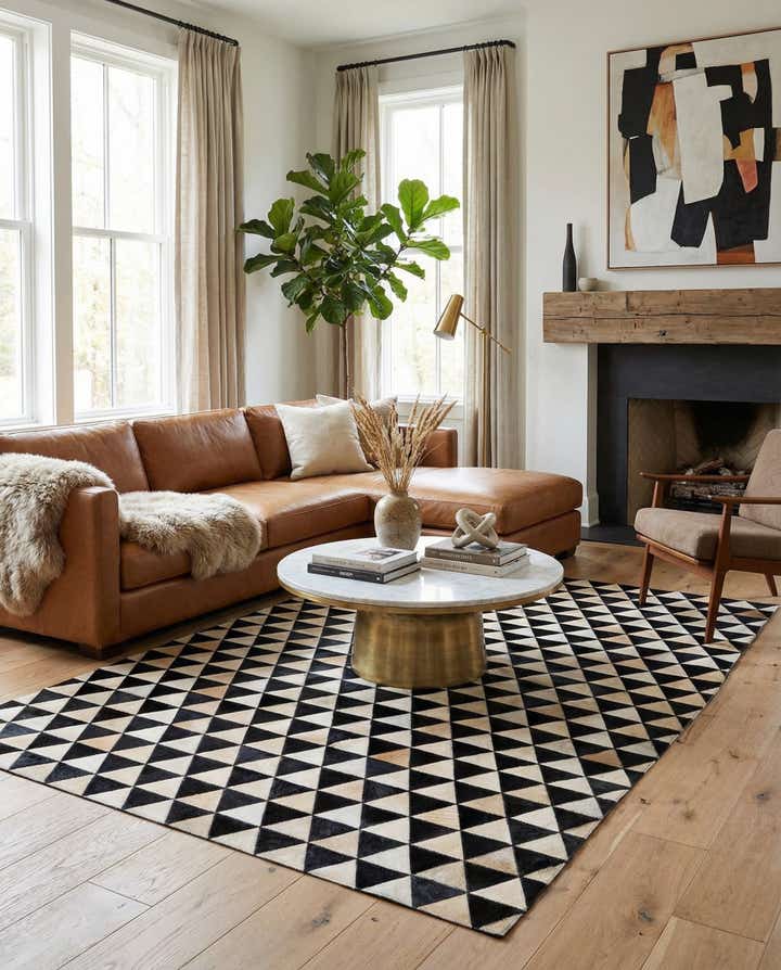 5' 1 x 8' 2 Cowhide Stocks Rug