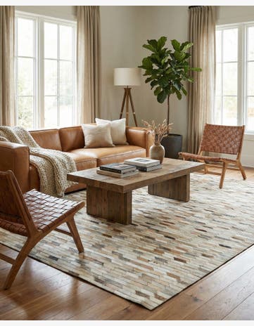 5' 1 x 8' 2 Cowhide - Patchwork Rug