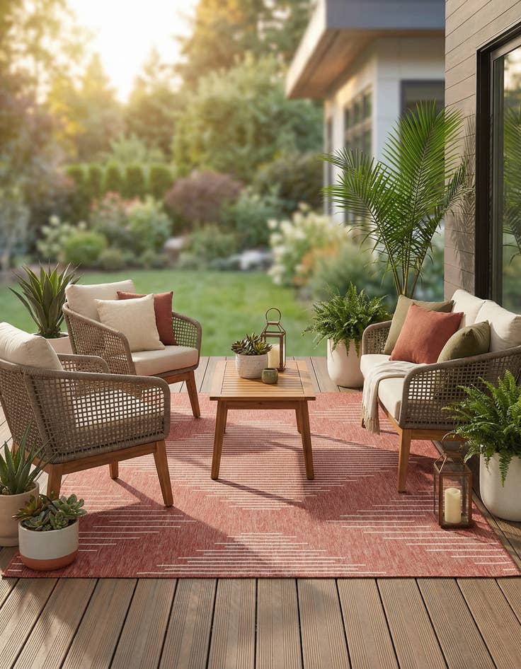 Detail image of 6' x 9'  Washable Modern Indoor / Outdoor Rug