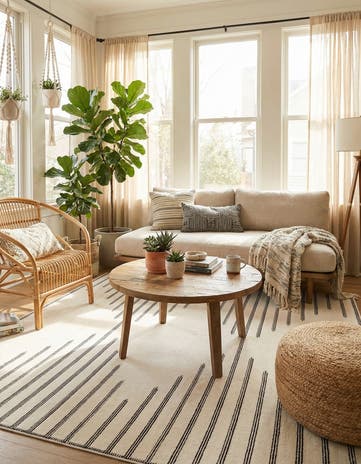 Ivory White Prismatic Square Rug