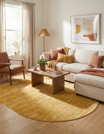 Yellow Finsbury Oval Rug