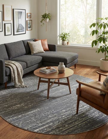 Gray Oasis Oval Rug