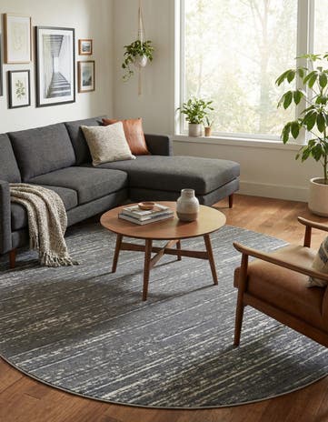 Gray Oasis Oval Rug