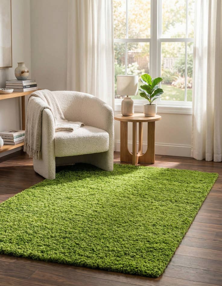 Detail image of  1' x 1' Solid Shag Sample Rug