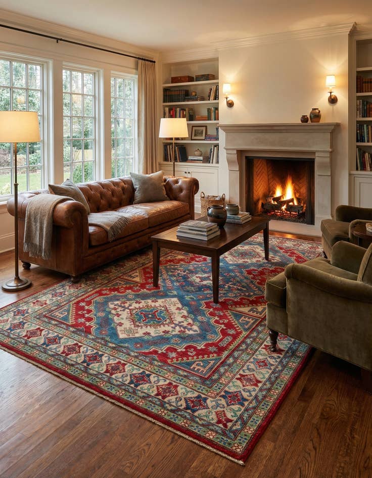 Detail image of 6' 8 x 9' 8  Hand Knotted Kazak Rug