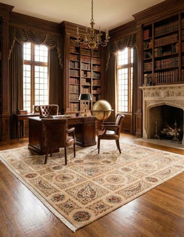 9' 9 x 9' 9 Ghom Silk Deluxe Square Rug