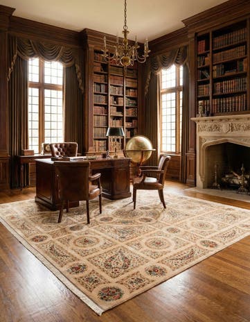 9' 9 x 9' 9 Ghom Silk Deluxe Square Rug