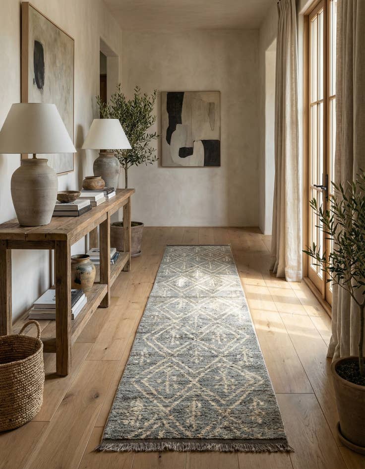 Detail image of  2' 11 x 16' 8  Hand Knotted Moroccan Wool Runner Rug