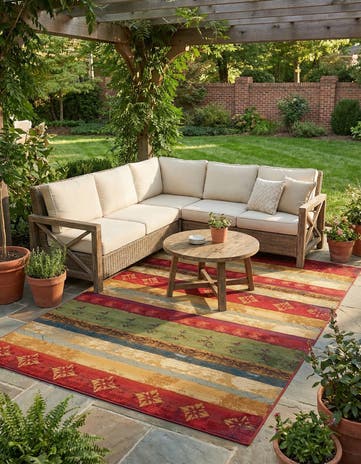 9' x 12' Easy-Clean Modern Indoor / Outdoor Rug