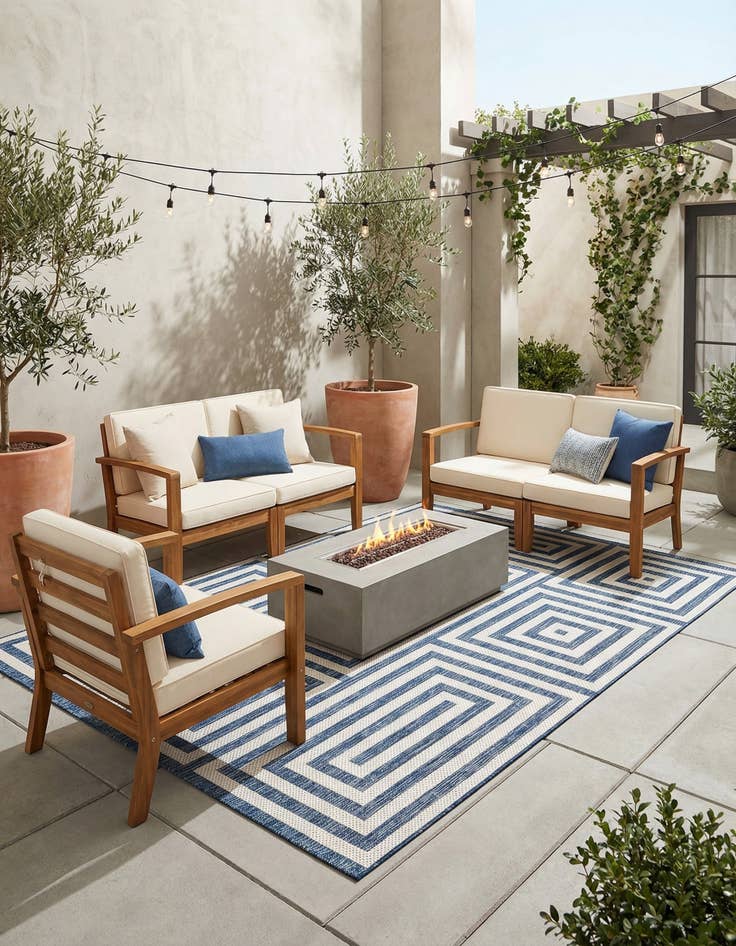 Detail image of 6' x 9'  Washable Modern Indoor / Outdoor Rug