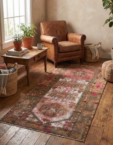 3' 6 x 6' 4 Hand Knotted Ultra Vintage Persian Wool Rug