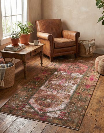 3' 6 x 6' 4 Hand Knotted Ultra Vintage Persian Wool Rug
