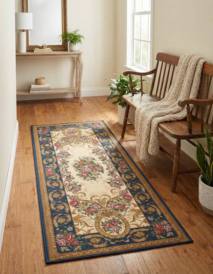 Detail image of 2' x 5'  Washable Traditional Indoor / Outdoor Runner Rug