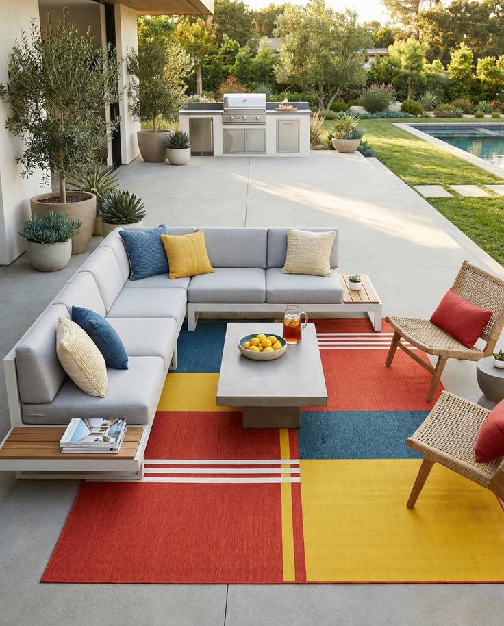 Detail image of 9' x 12' Easy-Clean Modern Indoor / Outdoor Rug