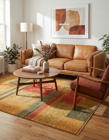 5' 3 x 6' 3 Hand Knotted Modern Ziegler Rug