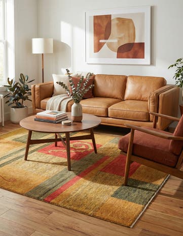 5' 3 x 6' 3 Hand Knotted Modern Ziegler Rug