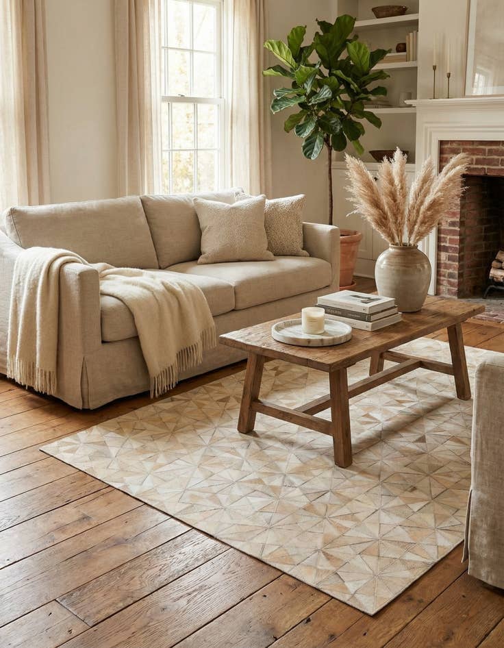 Detail image of 4' x 6' Cowhide Stocks Rug