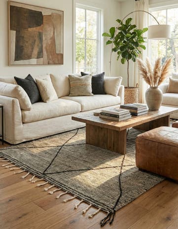 6' 3 x 10' 2 Hand Knotted Moroccan Wool Rug