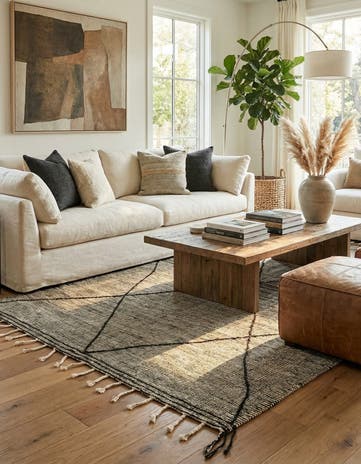 6' 3 x 10' 2 Hand Knotted Moroccan Wool Rug